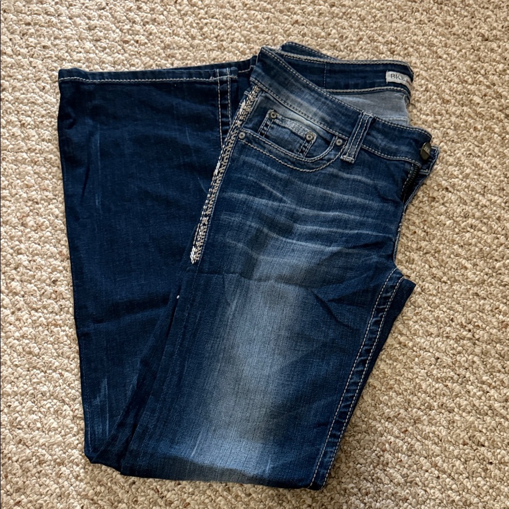 BKE Women's Boot Cut Jeans - Dark Blue